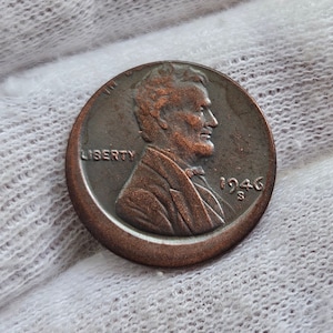 Geschenkte Münze USA-Münzen Seltener Ein-Cent-1946-S-Lincoln-Cent mit Stanzfehler Wheat Penny Wheat Cents Sammlermünzen für Sammler Münzgeschenk