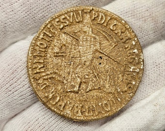 Spanische Münze Großes Siegel König von Aragon, Pedro II. der Katholik. 1210. 13. Jahrhundert. Huesca – Muret. Sammlungen seltener spanischer Münzen aus dem Mittelalter