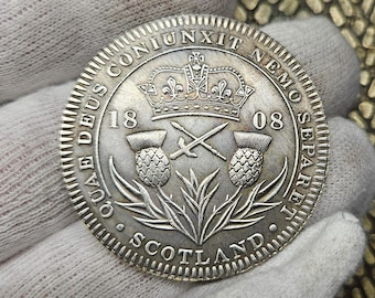 George III-Münze aus dem Jahr 1808 mit Pelters schottischer Krone I Seltene Münze Schottland-Münzsammler-Münzensammeln geschenkte Münze Geschenk für Ihn Einzigartig