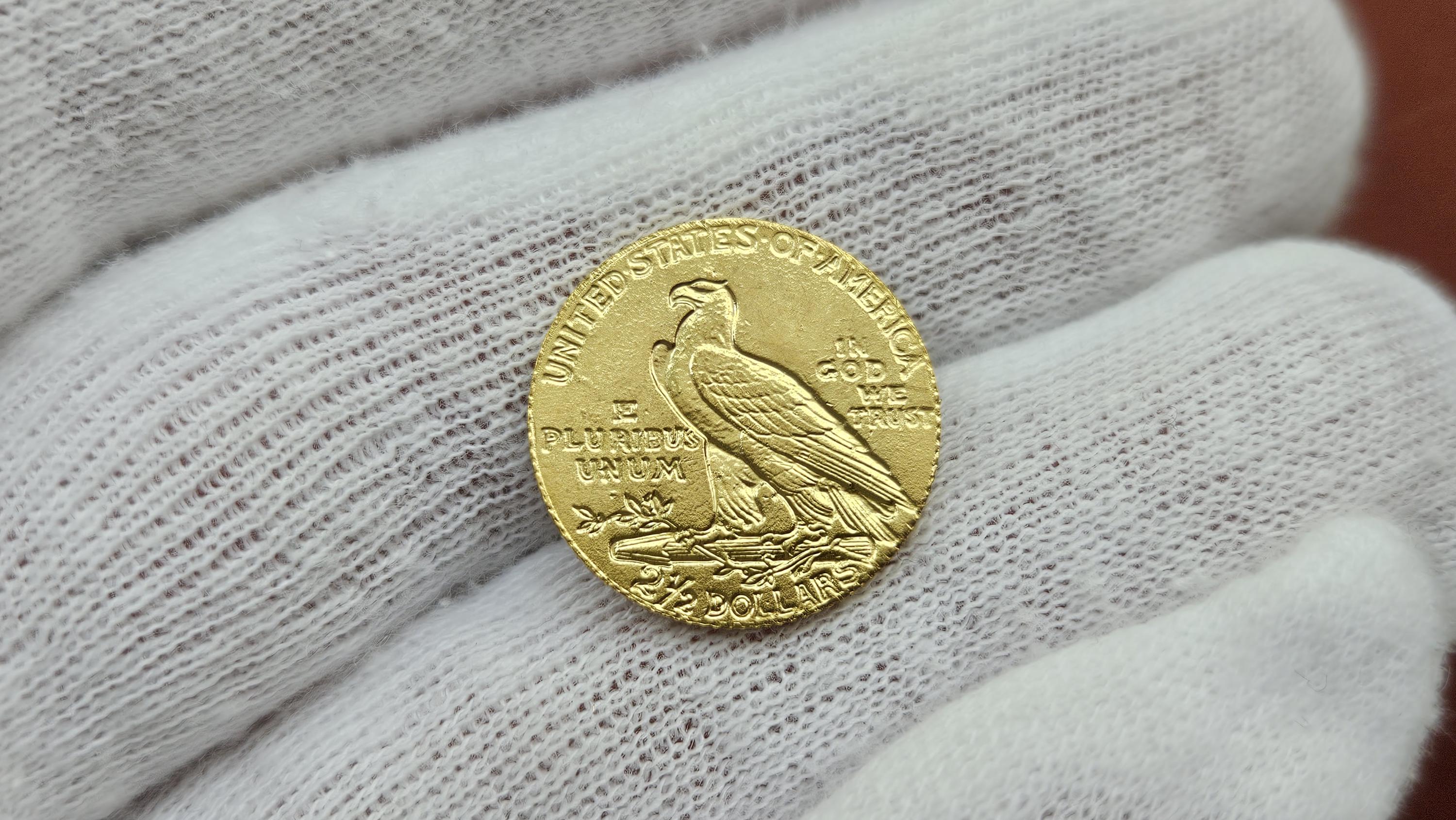 アメリカコイン 2.5ドル インディアン 1915年 イーグル金メッキ