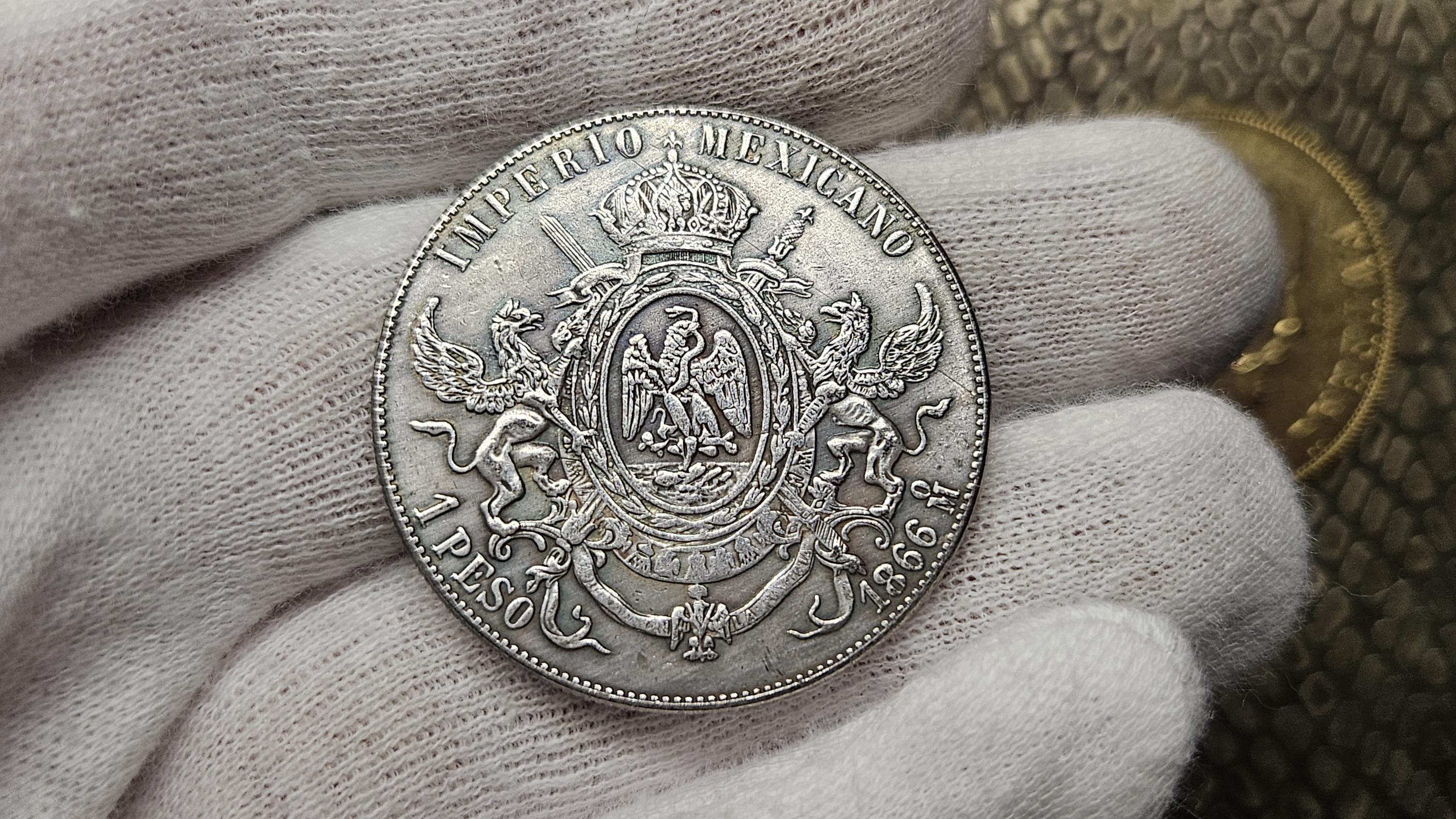 コイン メキシコ帝国 マクシミリアン皇帝 1866 メキシコ 20 ペソ