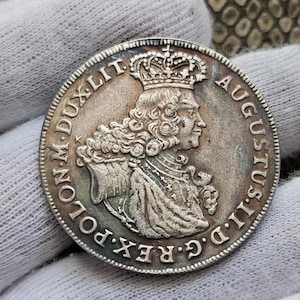 Polish Coin Talar 1702 August II Collectibles Gifted Coin Collectors Old Coins Poland Coin Collection World Coins Commemorative Coi Gift