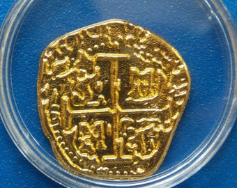 8 Reales Doblon Coin of 8 from Spain / Pirate Treasure / gifted coin / Anniversary / Coin Collecting / Coin Gift / Spanish cob Coins