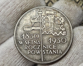 Polish 5 zloty silver coin 1930 Sztandar Rzadka / Super Beautiful / Gifted coin Collectible coin