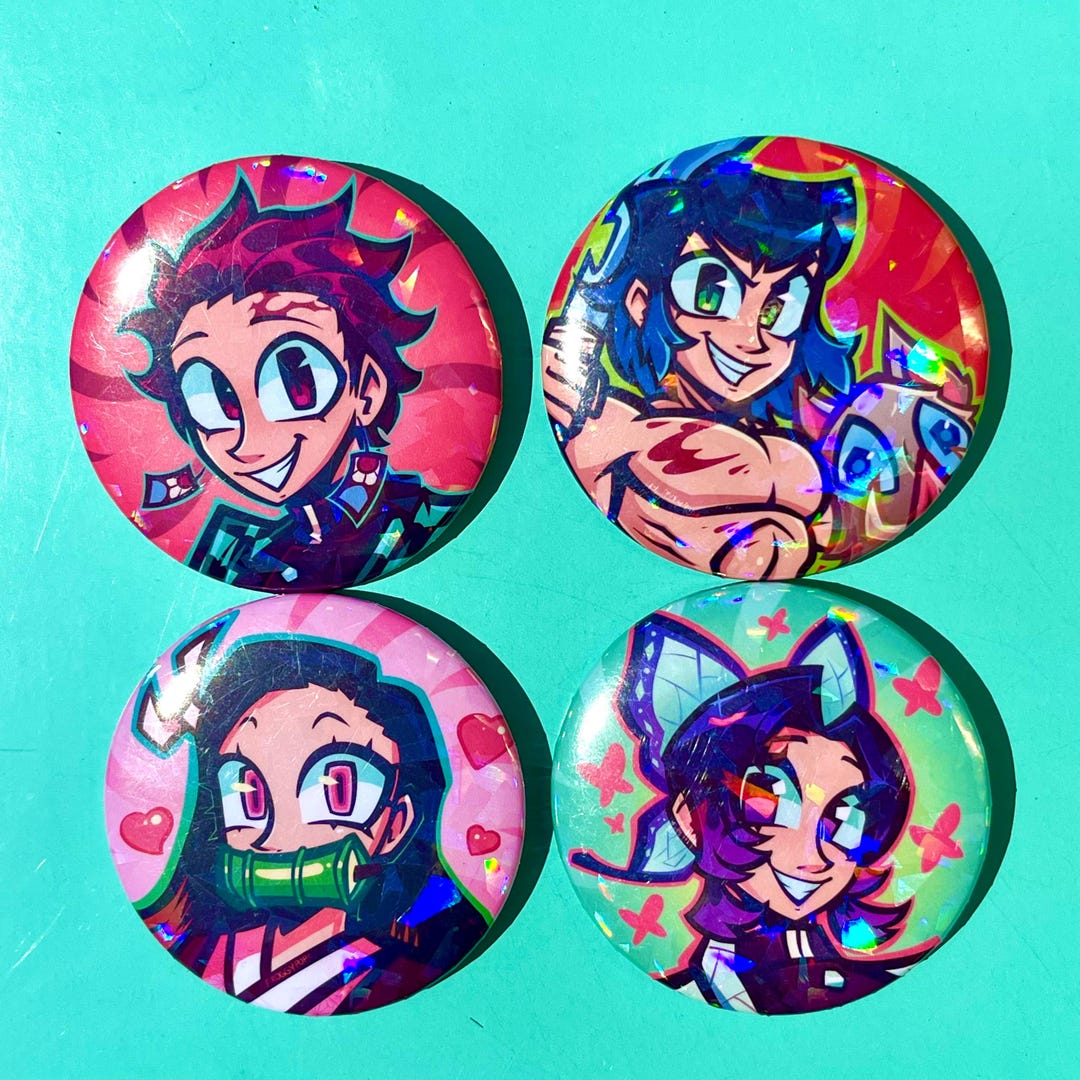 Demon Fighter Buttons - Etsy