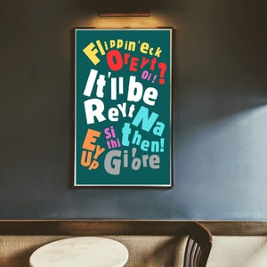 Yorkshire Slang, Multiple Sayings, Digital Wall Art, Yorkshire Print