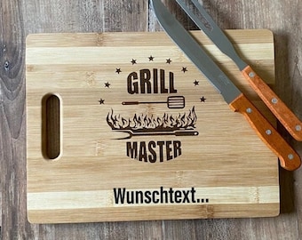 XL Schneidebrett Grill Master / Grillbrett/Bambus-Holz/ mit Gravur / Laser / personalisierbar / BBQ / Grillen