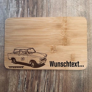 Ostalgie breakfast board / cutting board, with desired text / customizable bamboo wood / GDR, Trabant, Trabi, Broiler, Ossi, East Germany