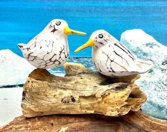 Seagulls on driftwood, for wedding, wedding gift, loving seagulls, sandpipers, seagulls, garden decoration, decoration, wooden seagull, seagull,