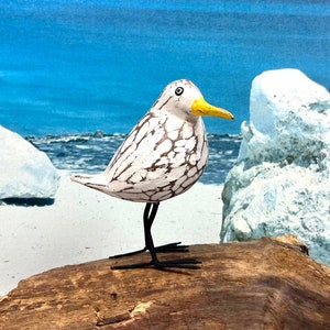 Seagull with metal feet, sandpipers, seagulls, garden decoration, decoration, wooden seagull,