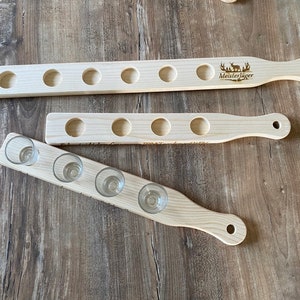 Schnaps bar, schnapps board made of spruce wood, with 4 shot glasses / with engraving / personalizable / shots / short / party