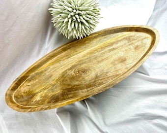 Mango tray/oval/serving tray/mango wood/unique/breakfast tray/serving tray/wooden tray/decorative tray/oblong