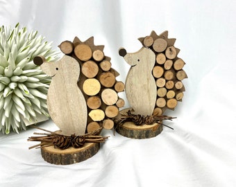 Igel aus Holz, Eulen, Vogel, Holzdeko, Maritime Deko,  Holzfisch, Gartendeko, Dekoration,  Schneeeule,