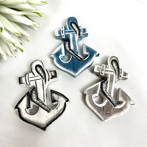 Fridge magnet anchor made of wood, decoration, beach, sea, magnet, fridge magnets, flip flop, maritime decoration