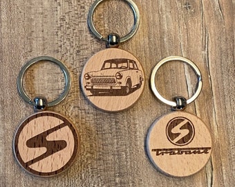 Ostalgie keyring wood with desired text, personalizable, DDR, Trabant, Trabi, Ossi, East Germany, Ostalgie, FDJ, Pioneer