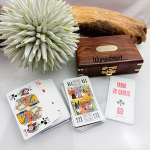 Set 1 carta Tarocchi scatola in legno di mango raccordo in ottone AS carte da gioco di alta qualità Skat Roma scatola da gioco vintage jolly personalizzabile