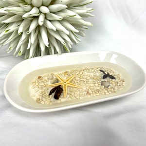 Resin Soap Dish Jewelry Tray Soap Plate Beach, Sea, Waves, Epoxy, Waves, Ocean, Flotsam, Soap, Bowl, Plate