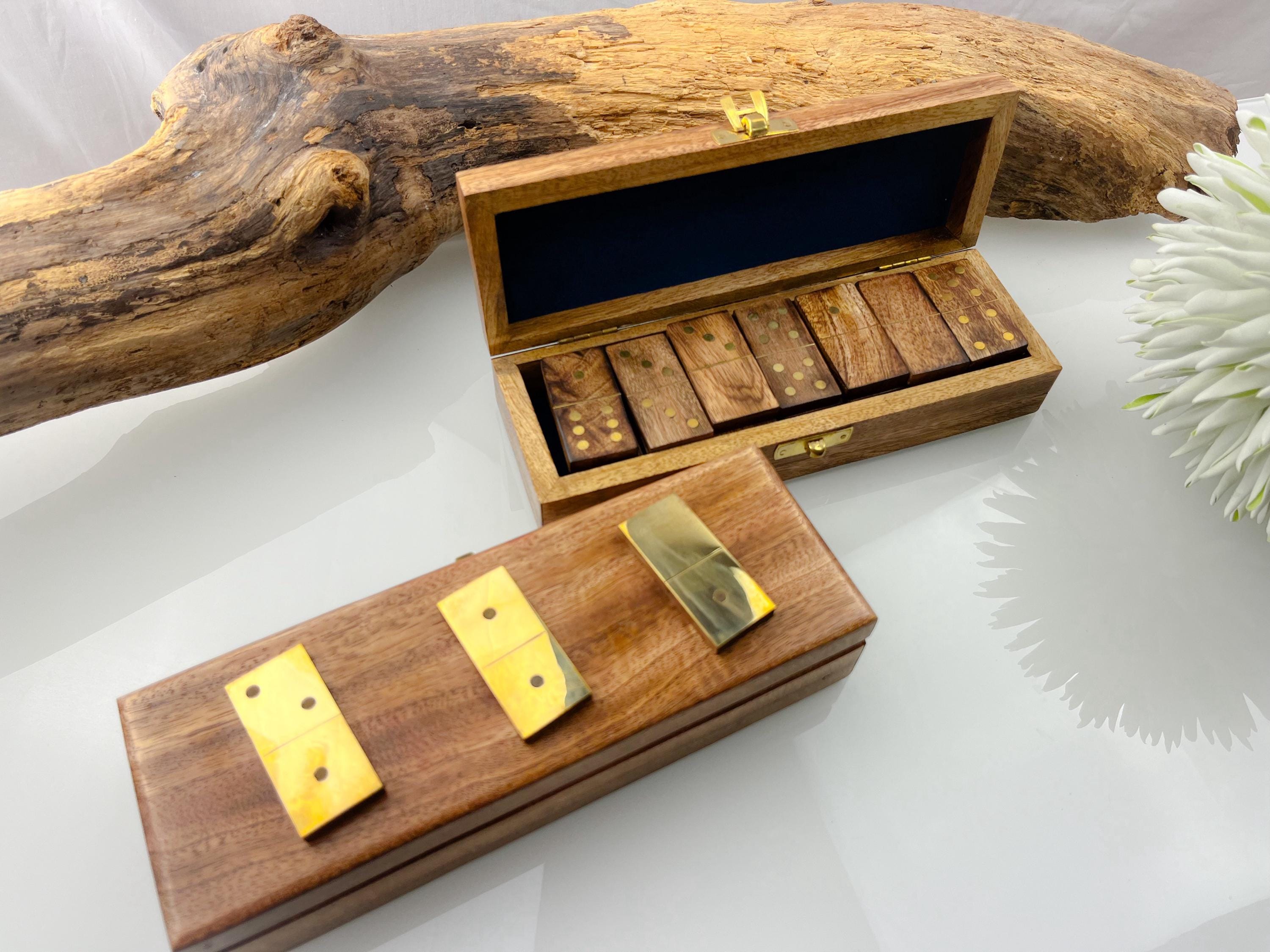 Coffret Ancien Jeu De Dominos - Fin XIXe Début XXe - Matériaux Os Et Bois