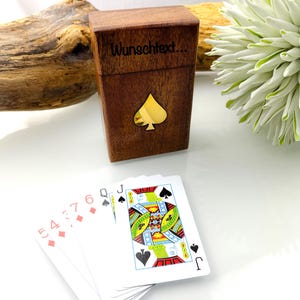Speelkaartendoos 1 kaartspel Mangohouten doos messing fitting AS hoogwaardige speelkaarten Skat Rome speldoos vintage aanpasbaar Joker