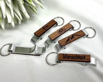 Bottle opener, Capsule opener, with desired text / with engraving / customizable / anchor, bicycle, mountains,