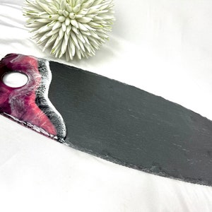 Resin Slate Serving Platter / Unique / Beach Sea Waves Epoxy Resin Waves Epoxy Cheese Sushi Tapas Serving Tray