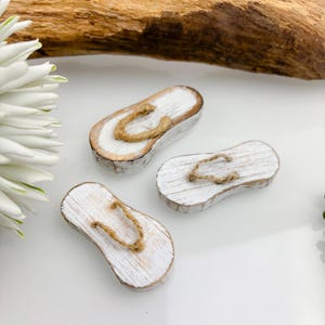 Fridge magnet, flip flop made of wood, decoration, beach, sea, magnet, fridge magnets, flip flop,