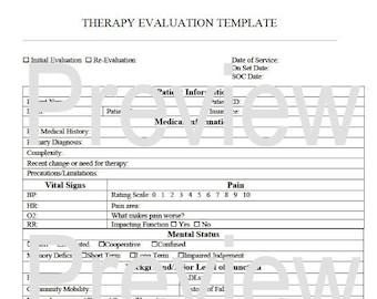 Occupational Therapy Template - Etsy