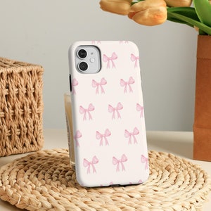 Niedliche Rosa Bögen Einfache Handyhülle für iPhone 16 15 14 13 12 Pro Max iPhone 16e, 15 14 Plus iPhone 13 12 Mini X XS XR SE iPhone 11 Tough Cover