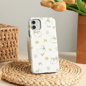 Cute Duck Bows Daisy Slim/Tough Phone Case for iPhone 16 15 14 13 12 Pro Max, 16e 15 14 Plus, iPhone 13 12 Mini, X XS XR SE, iPhone 11 Cover
