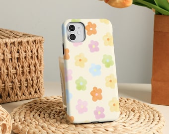 Funda rígida con diseño de flores de colores para iPhone 17 Pro Max, iPhone 17e/16e (2026), iPhone Air, 16, 15, 14 Plus, 13, 12 Mini, X, XS, XR, SE