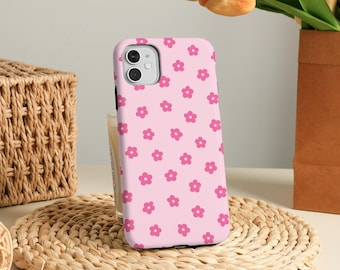 Funda fina y resistente con diseño de flores rosas para iPhone 17 Pro Max, iPhone 17e/16e (2026), iPhone Air, 16, 15, 14 Plus, 13, 12 Mini, XS, XR, SE.