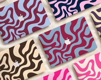 Groovy Abstract Wave MacBook Hard Case, Groovy Artistic Laptop Cover for MacBook Air 13/15/11 & Pro 13/14/15/16