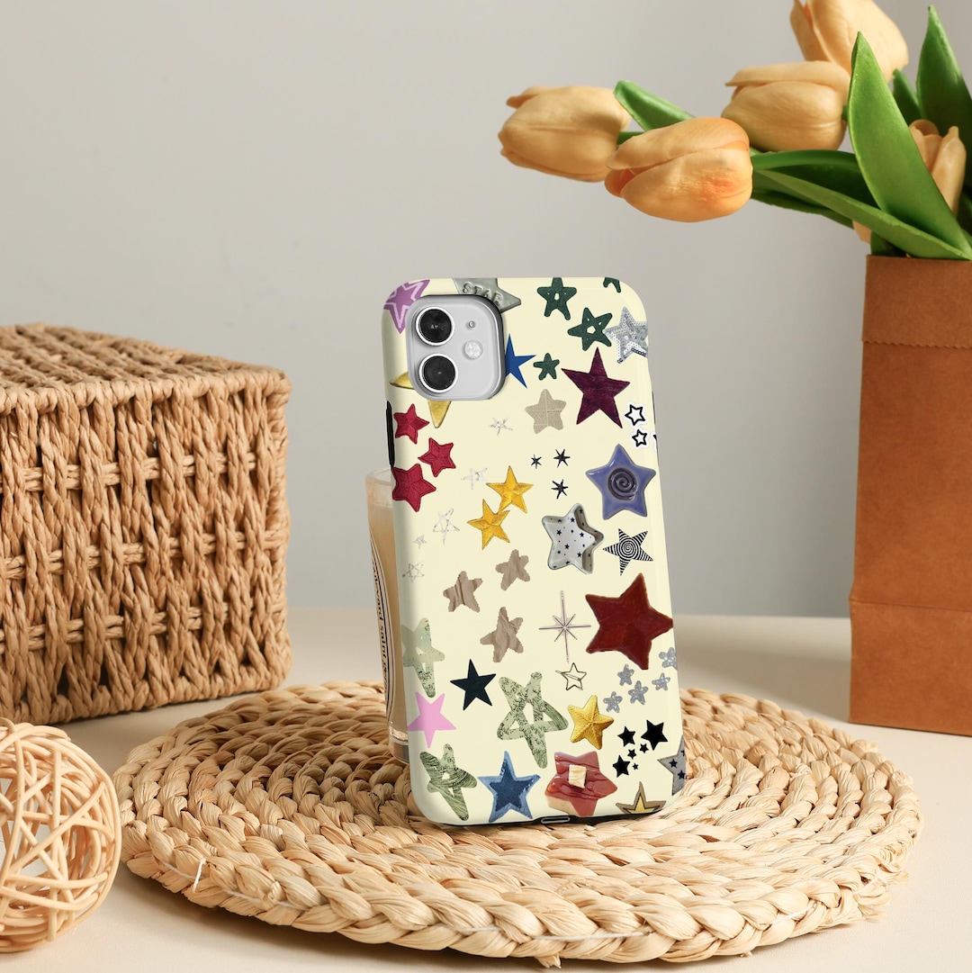 Star Pattern Phone Retro Stars Pattern Phone Case Slim/tough Cover for iPhone 17 16 15 14 ...