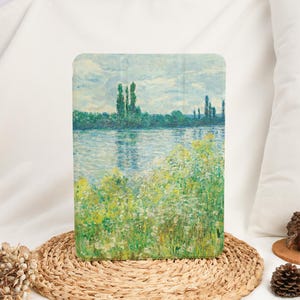 Ästhetische Ölgemälde niedlich iPad Tasche mit Stifthalter für 2024 Air 6 Air 4/5 10,9 Zoll iPad 10 10,9 Zoll 7/8/9 10,2 Zoll Pro 11 Zoll 12,9 '' 13 Zoll Mini 6/7