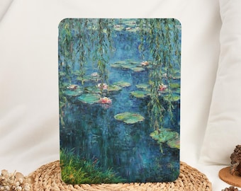 Water Lily Oil Painting iPad Case with Pencil Holder Cover for 2025 Air 7/6/5th iPad 11/10/9 Gen A16 11" 13" iPad Pro 12.9inch iPad Mini 6/7