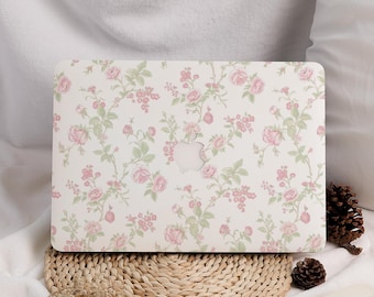 Pink Flower Elegant MacBook Protective Case Laptop Cover for 2026 Neo 13 Air 15/13/11 A3449 A3241 Mac Pro 13/14/15/16 inch M5 M4 M3 M2 M1