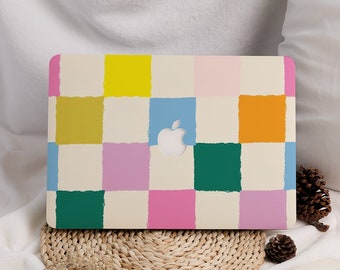 Colorful Plaid Custom Name MacBook Case Protect Cover for Macbook Pro 14 Case Macbook Air 13 14 15 A2941 Pro15 Pro 16 Macbook Pro