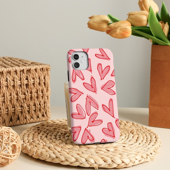 Fashion Red Heart Slim/Tough Phone Case Cover for iPhone 17 Pro Max, 2026 iPhone 17e/16e, iPhone Air, 16 15 14 Plus, 13 12 Mini, X XS XR SE