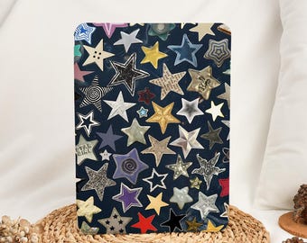 Simple Stars Retro iPad Case with Pencil Holder Cover for 2025 Air 7/6/5th 13" 11" iPad 11/10/9/8 Gen A16 iPad Pro 12.9 Inch iPad Mini 6/7