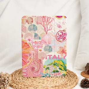 Funda para iPad con diseño de animales marinos en color rosa y portalápices para iPad Air 7/6 Air 3/4/5 (2025), iPad 11/10 Gen A16 de 10,9" y 11" (iPad Pro de 12,9" y Mini 6/7)