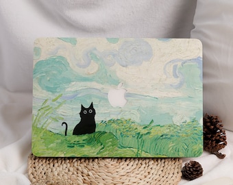 Kawaii Katze Malerei MacBook Harte Schutzhülle Mac Laptop Cover für 2025 M4 Air 15/13/11 Zoll Macbook Pro 13/14/15/16 M1 M2 M3 2023 2024