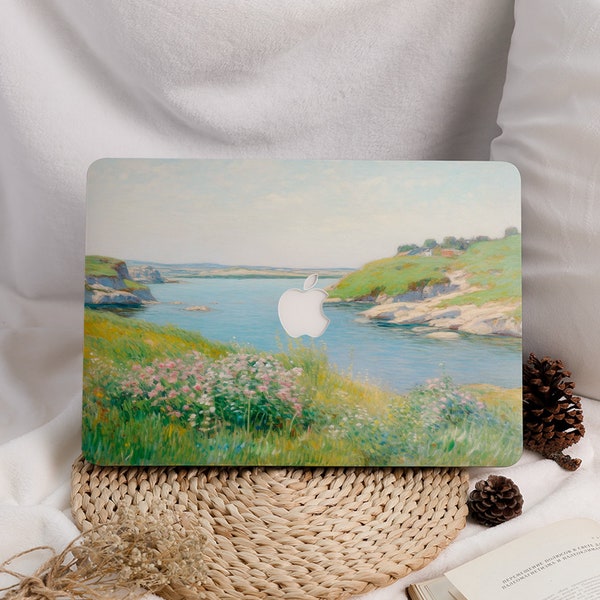 The Riverside Oil Painting MacBook Case for New MacBook Air 13/Pro13/Air/Pro 14/Air 15/Pro16 M1 M2 M3 Touch Bar 13 15 16 Inch Laptop Case
