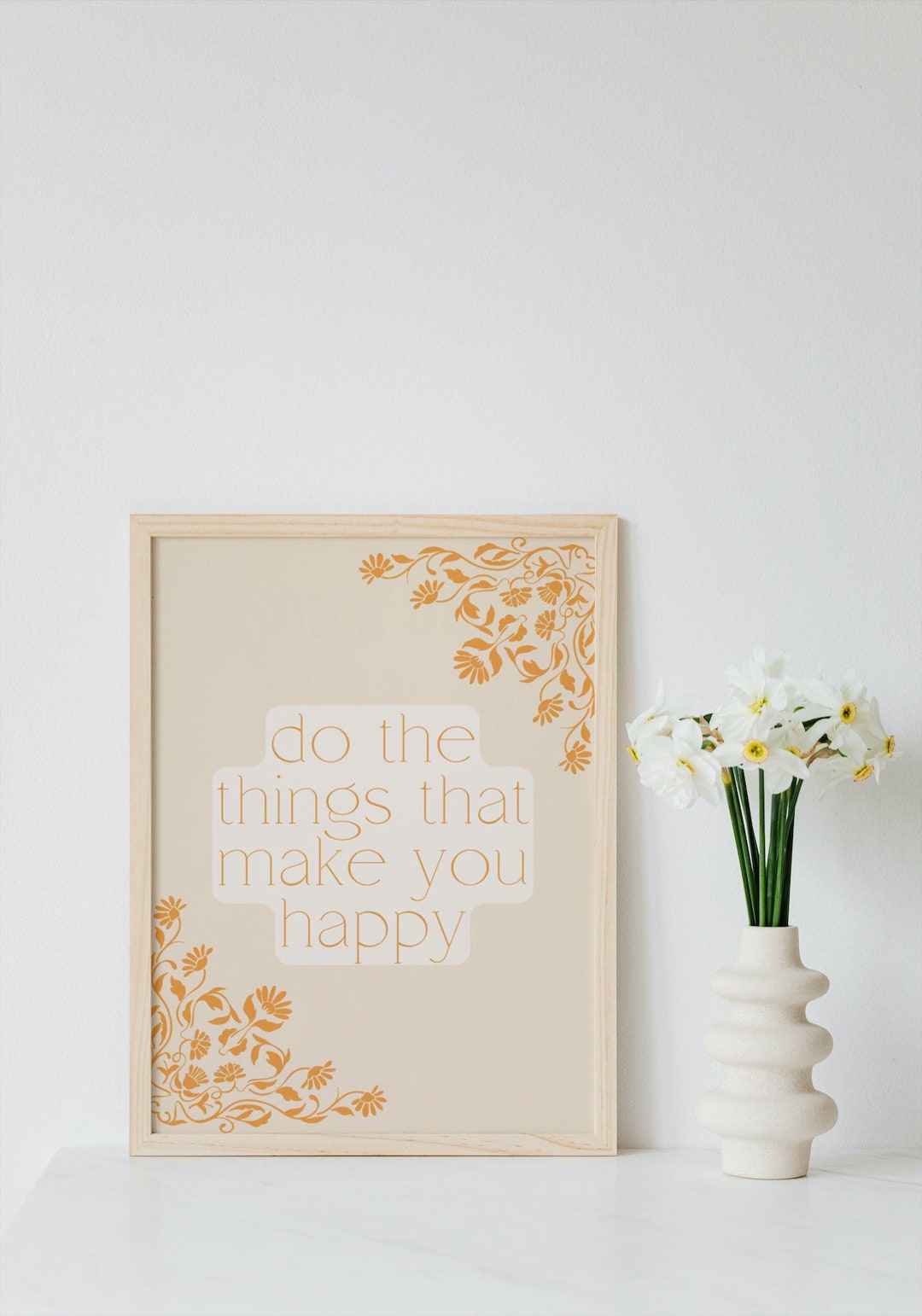 Buy Wall Art Happiness Quote Wall Art Printable Wall Art Orange Wall
