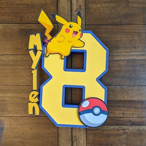 Papier cartonné 3D Pokémon Lettres/Chiffres, Lettres personnalisables