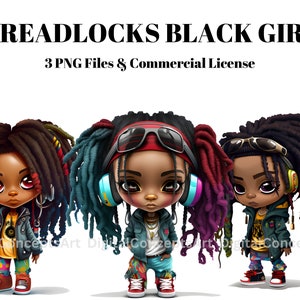 Black girl png clipart - Dreadlocks black girl png, Black hip hop girl png, African American black girl png clipart, Colorful Dreadlocks png