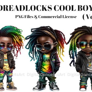 Dreadlocks black boy png, Black hip hop boy png, Black boy clipart, African American black boy png clipart, Colorful Dreadlocks png
