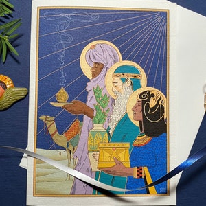 Three Kings-kerstkaartenset, Three Wise Men, set van 8 kaarten, 5 x 7 met enveloppen