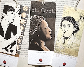 Women Author Bookmarks, Set of 3: Morrison, Woolf, Parker