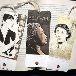 Women Author Bookmarks, Set of 3: Toni Morrison, Virginia Woolf, Dorothy Parker
