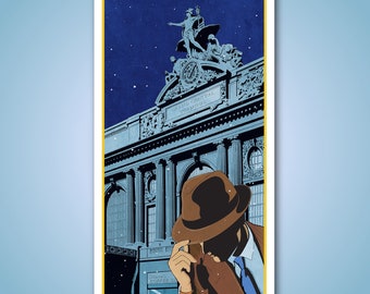 Grand Central Art Deco Poster, Wall Hanging